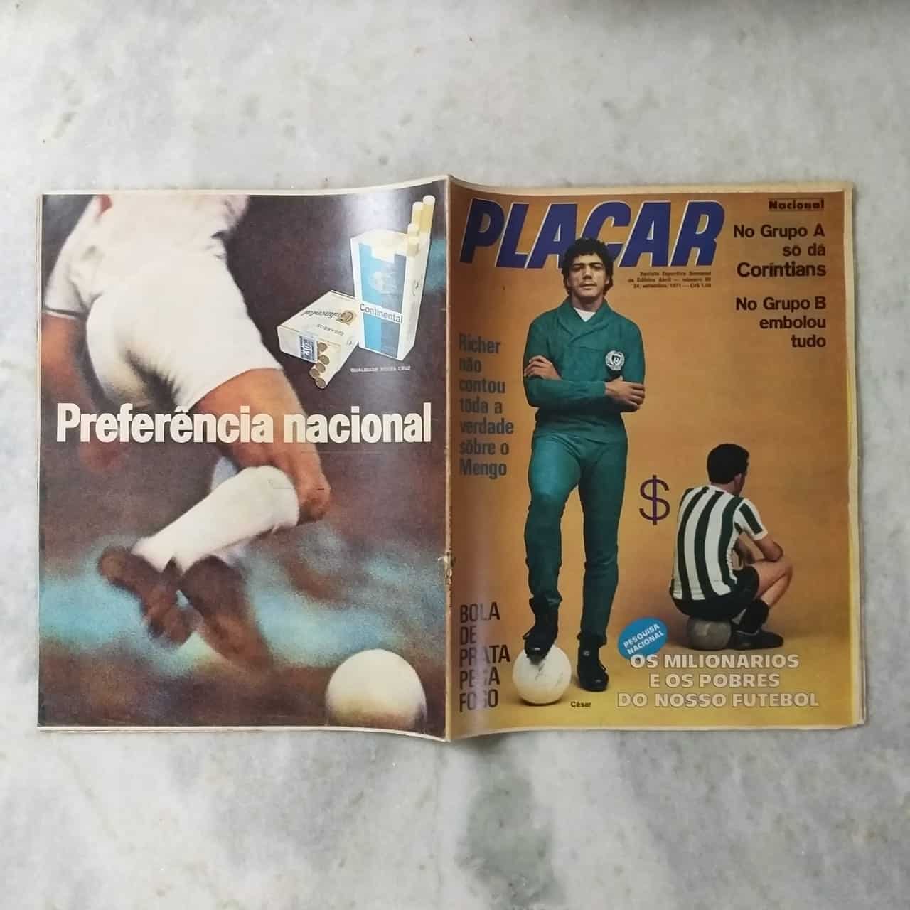 | Casa do Colecionador Placar Nº 0080 (Com Tabela sem preenchimento) 24 de Setembro de 1971 (Revista) LEIA a descrição