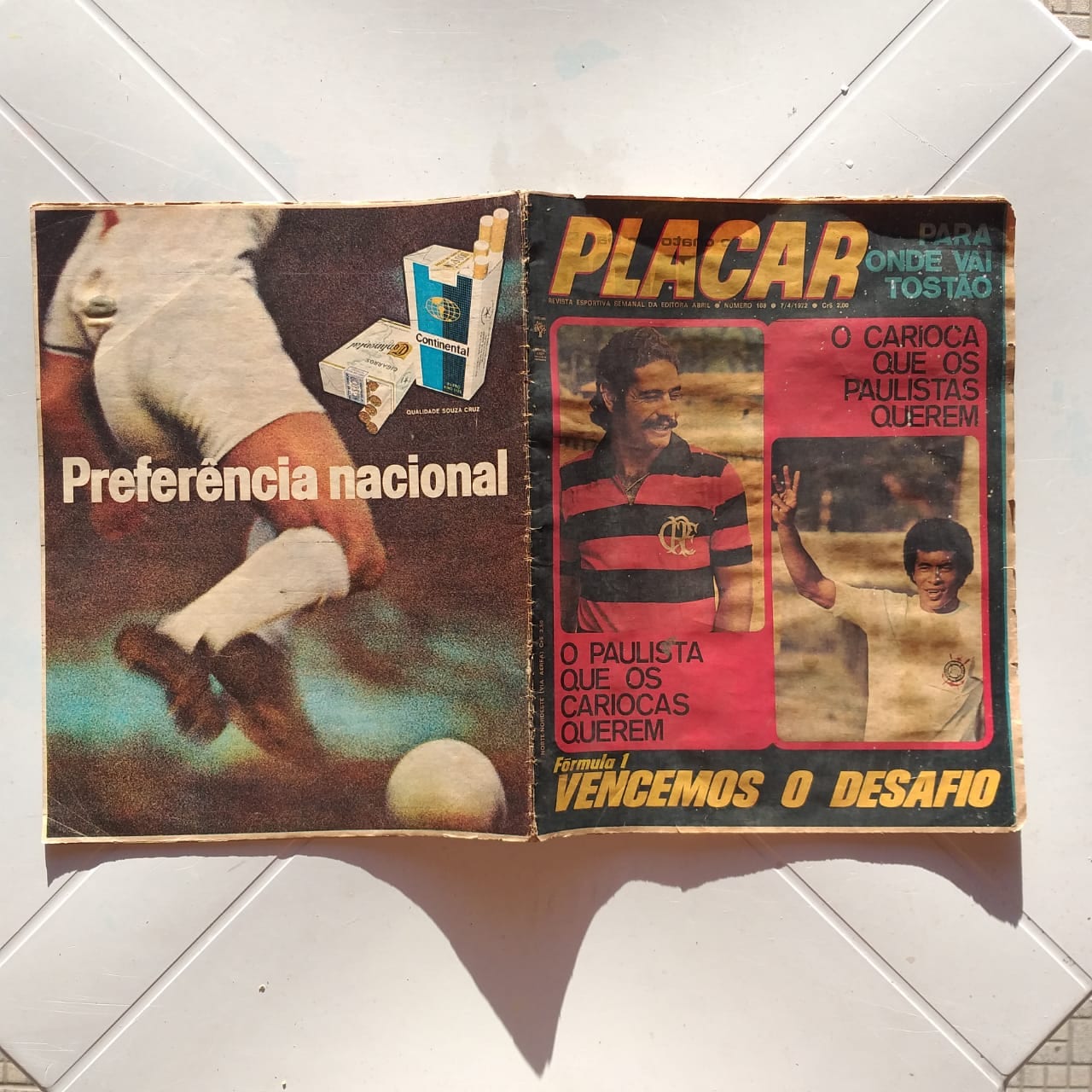 | Casa do Colecionador Placar Nº 0108 (Com pôster - Botafogo) 7 de Abril de 1972 (Revista)