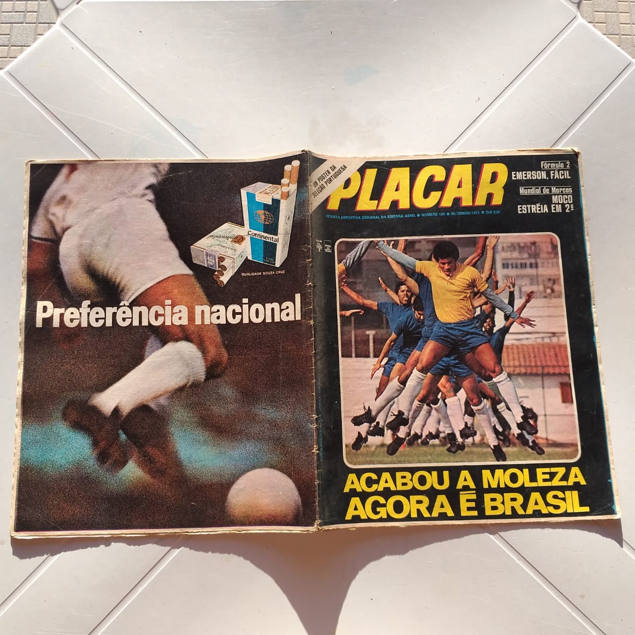 | Casa do Colecionador Placar Nº 0120 (Sem pôster) 30 de Junho de 1972 (Revista) Leia a Descrição