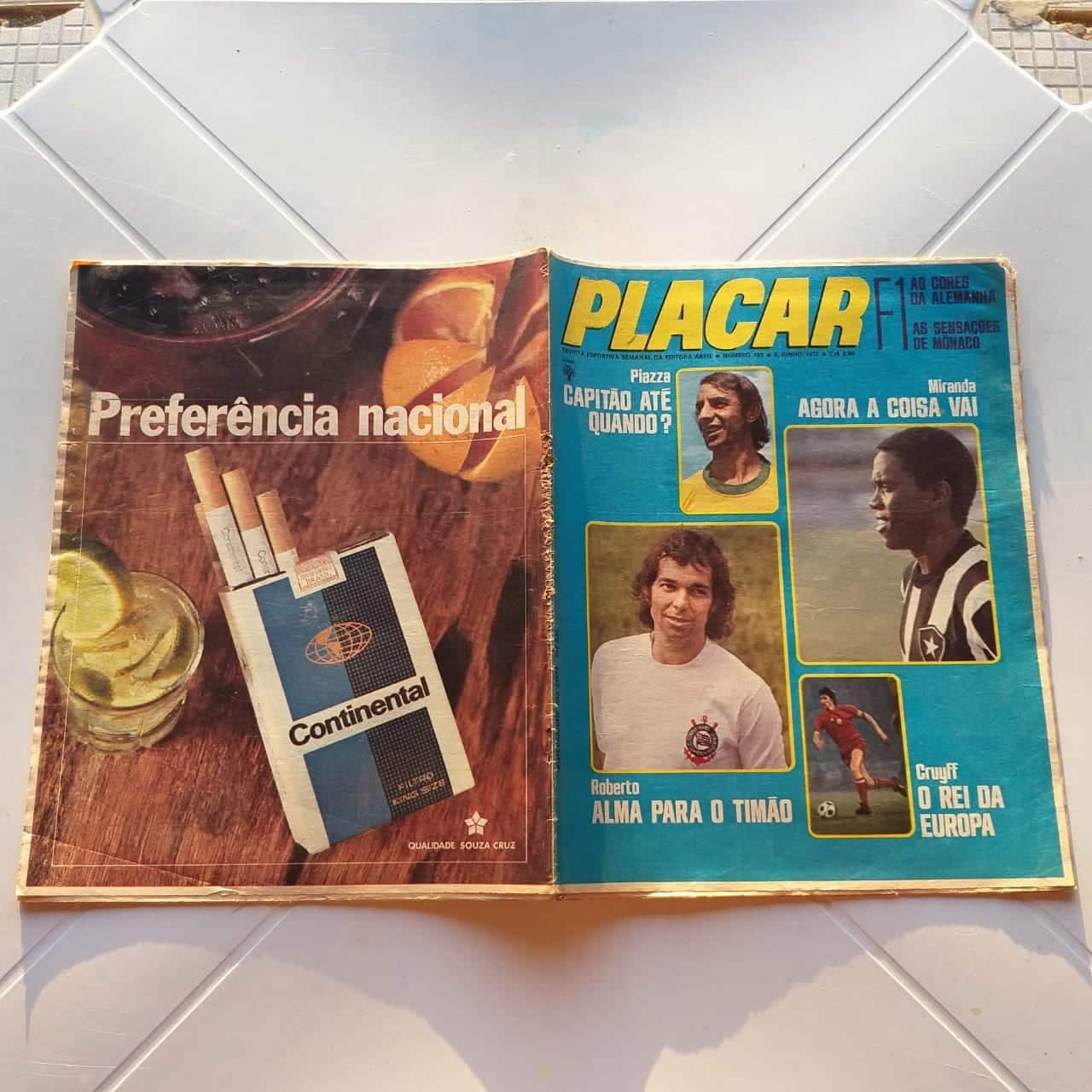 | Casa do Colecionador Placar Nº 0169 (Com pôster da Seleção Brasileira 73 + Jornal Suplemento) 8 de Junho de 1973 (Revista)
