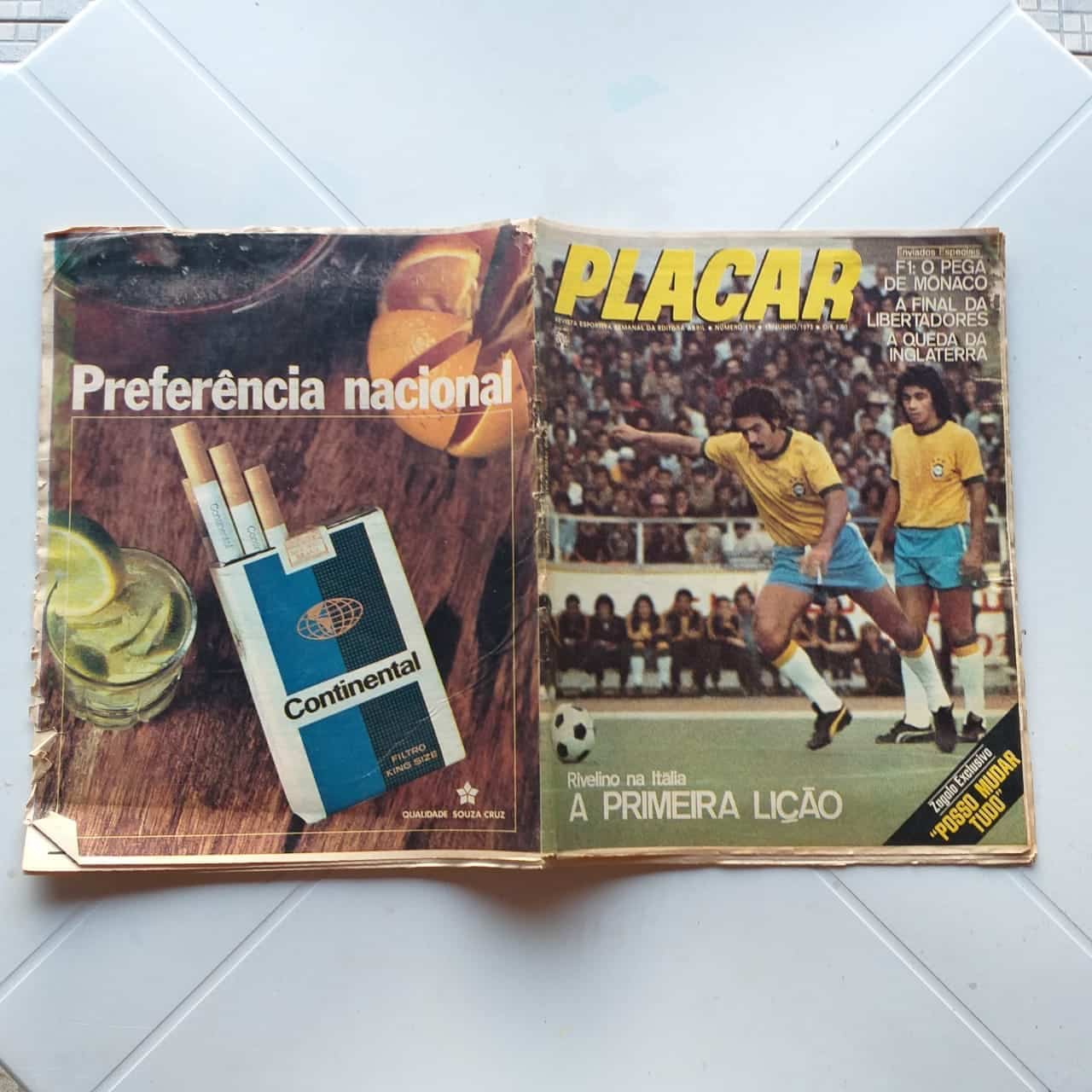 | Casa do Colecionador Placar Nº 0170 (Com pôster da Portuguesa de Desportos + Jornal Suplemento) 15 de Junho de 1973 (Revista)