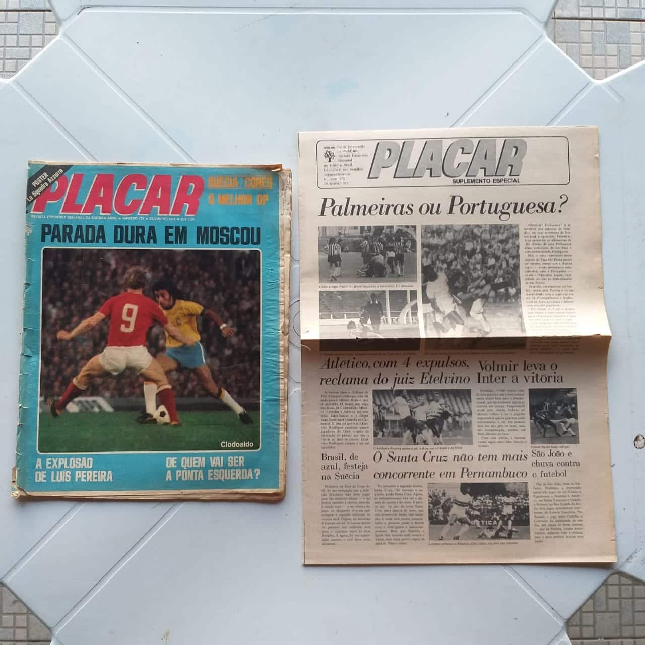 Placar Nº 0172 (Com pôster da Seleção Italiana 73 + Jornal Suplemento) 29 de Junho de 1973 (Revista)