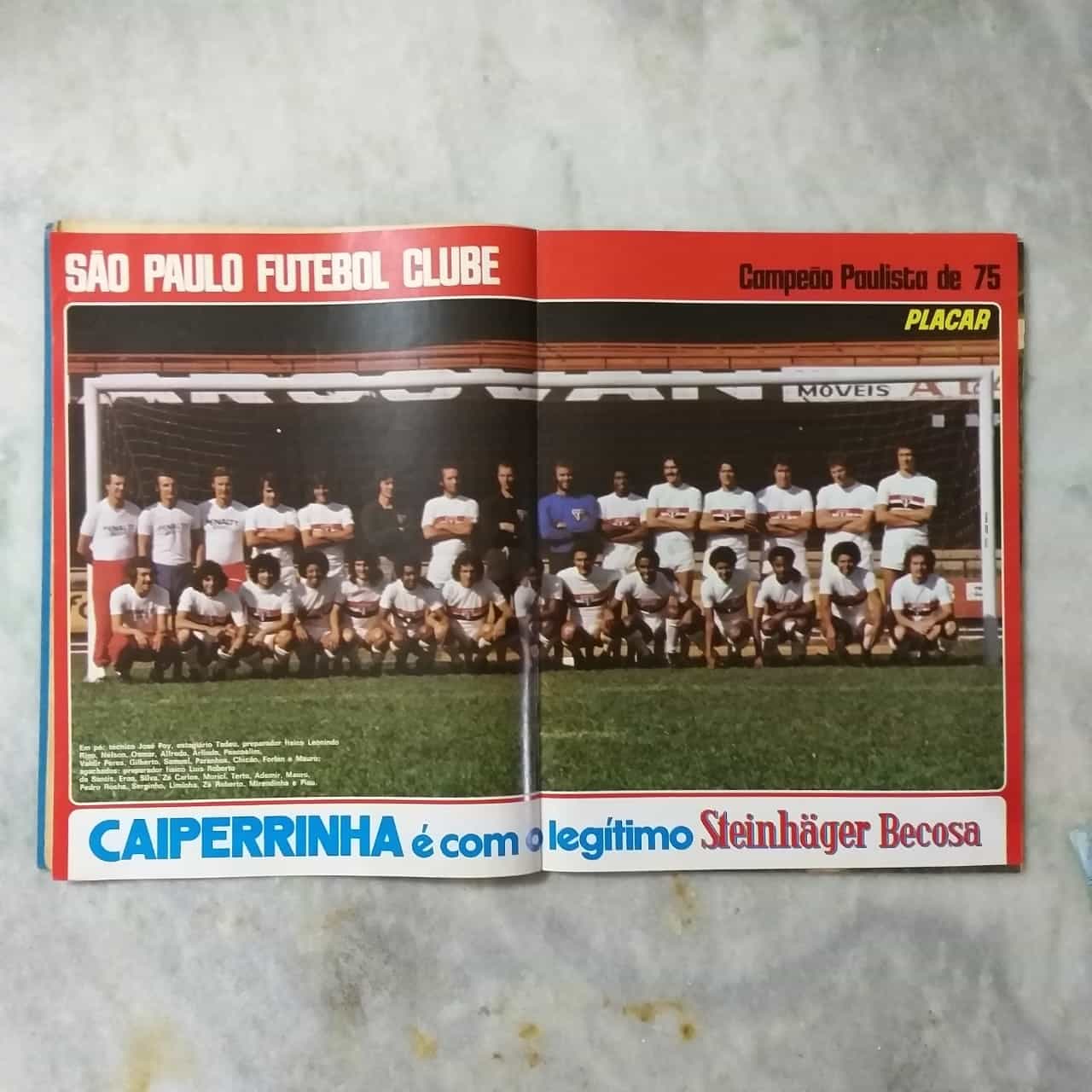 | Casa do Colecionador Placar Nº 0282 (Com pôster do São Paulo Campeão Paulista 75 e no verso o Vice Portuguesa de Desportos) 22 de Agosto de 1975 (Revista)