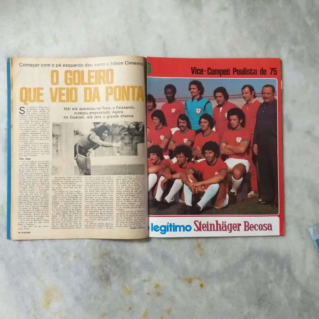 | Casa do Colecionador Placar Nº 0282 (Com pôster do São Paulo Campeão Paulista 75 e no verso o Vice Portuguesa de Desportos) 22 de Agosto de 1975 (Revista)