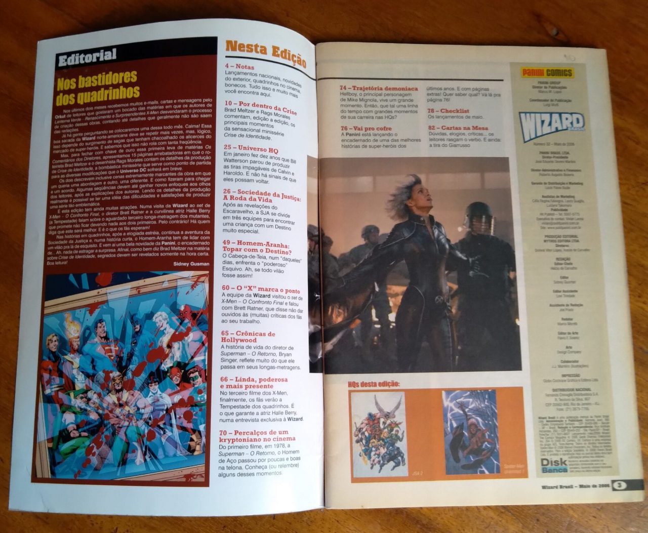 | Casa do Colecionador Revista Wizard 32 2006 X Men Superman Hq Soc Justica America 2