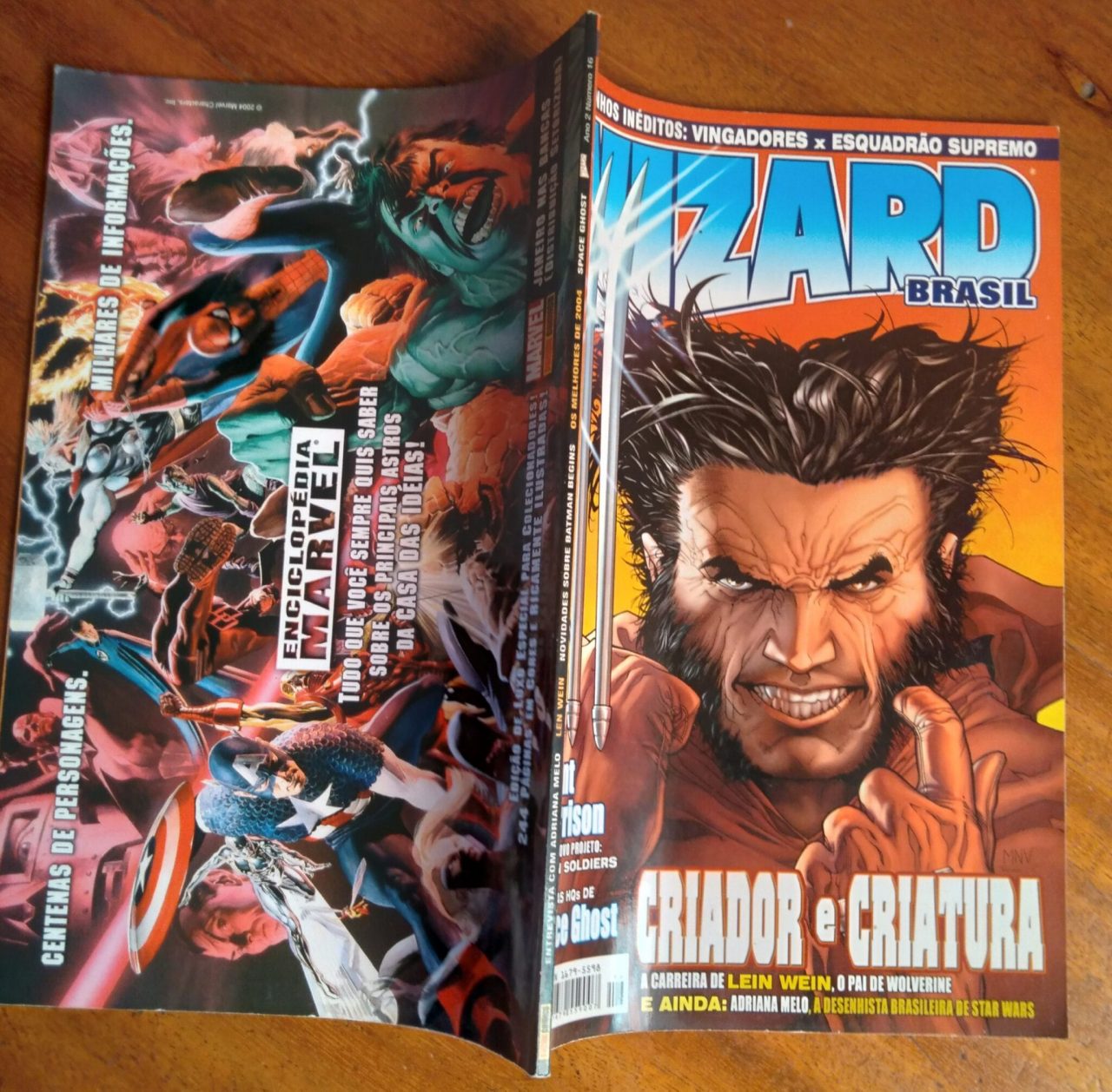 | Casa do Colecionador Revista Wizard Brasil 16 2005 / Wolverine Space Ghost Adriana Melo.