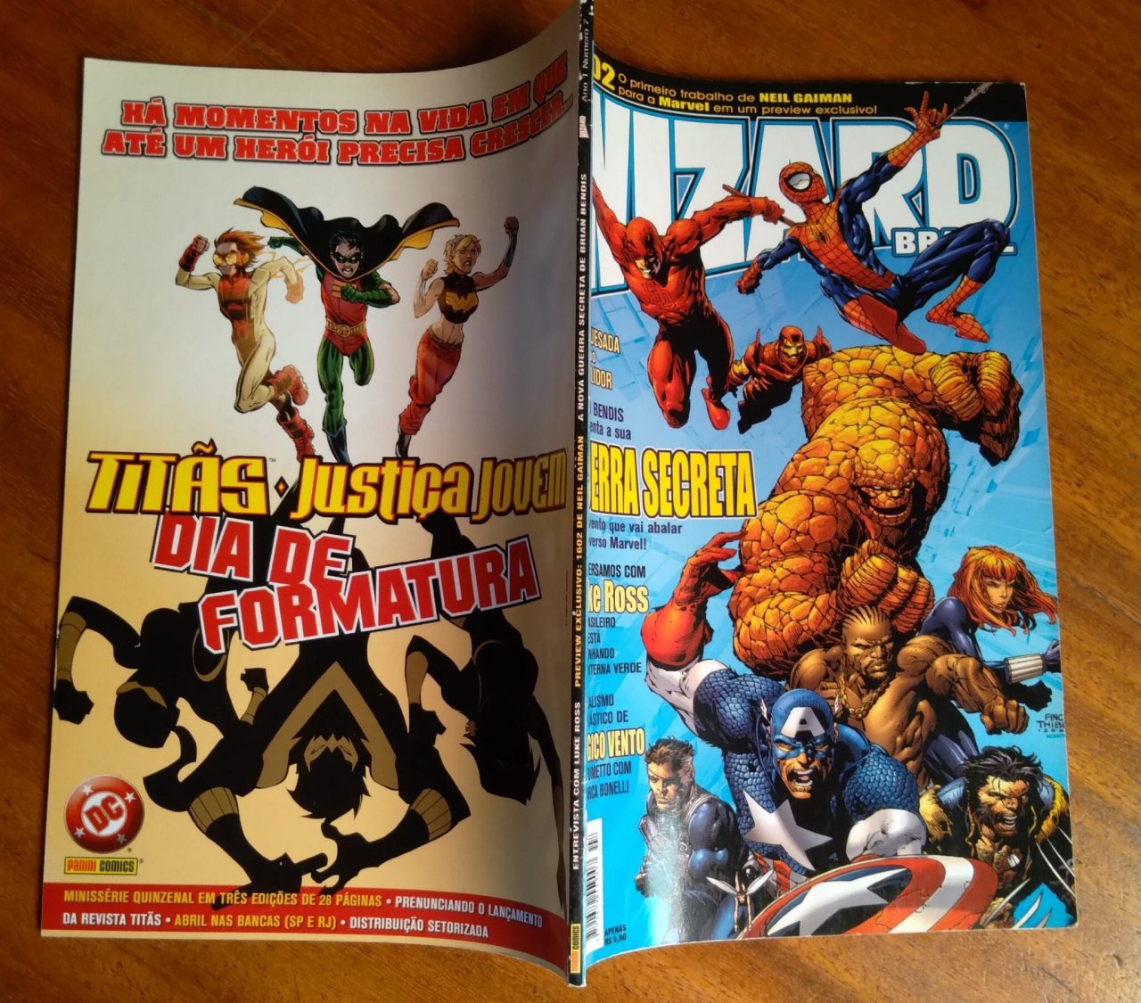 | Casa do Colecionador Revista Wizard Brasil 7 2004 / Guerra Secreta Mágico Vento Luke Ross.