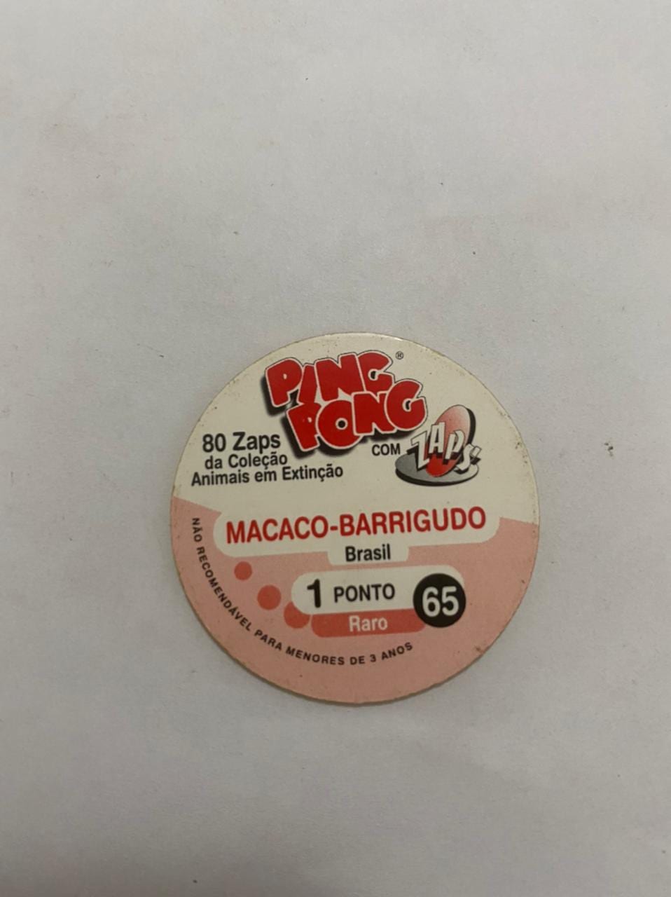 | Casa do Colecionador Tazo Ping Pong N° 65 - Coleção Animais em Extinção