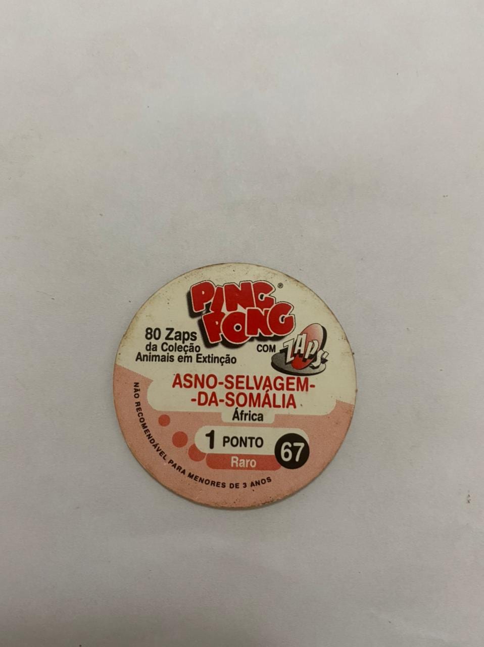 | Casa do Colecionador Tazo Ping Pong N° 67 - Coleção Animais em Extinção