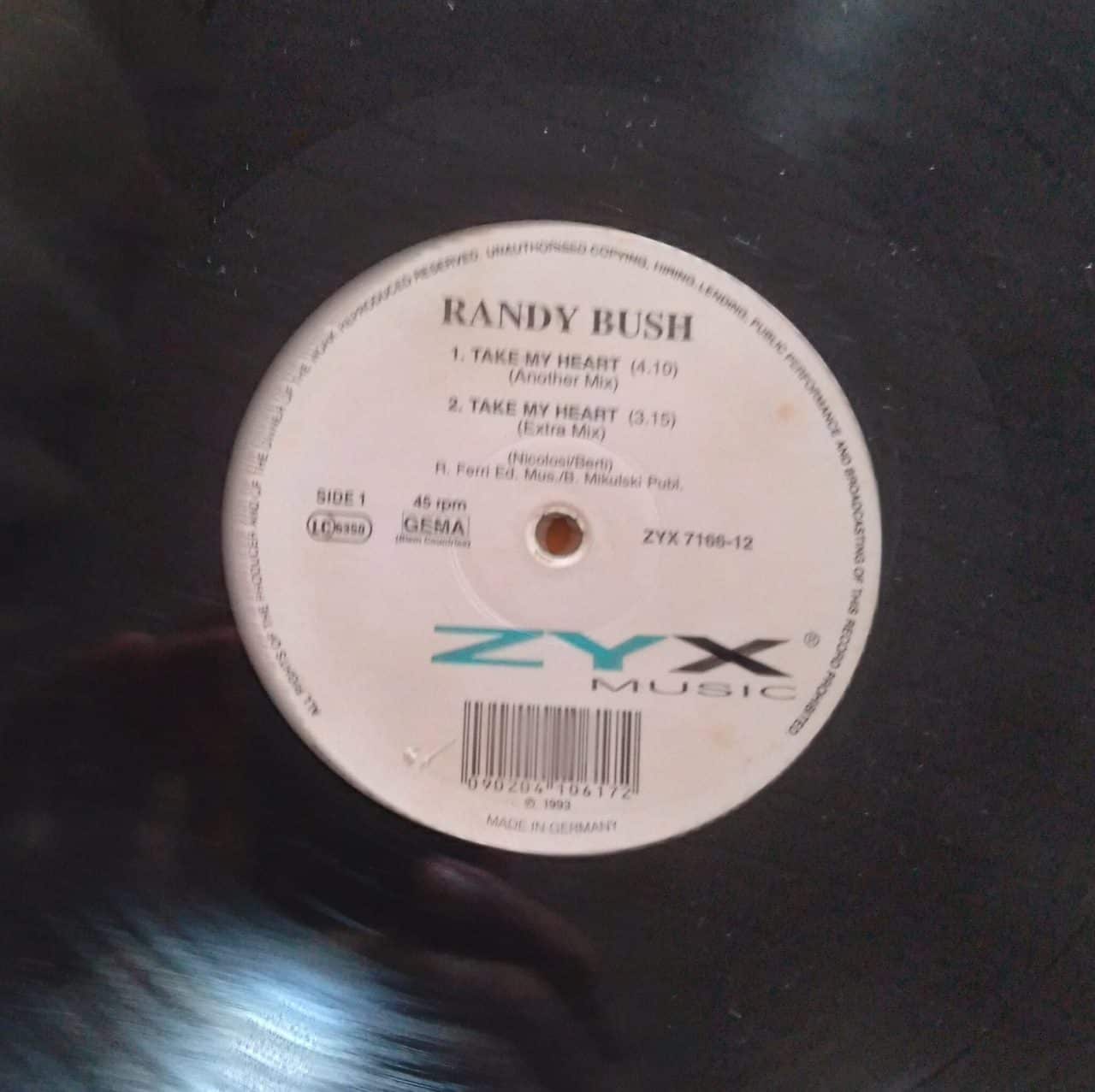 Vinil LP Zyx Music 1993 / Randy Bush / para DJs.