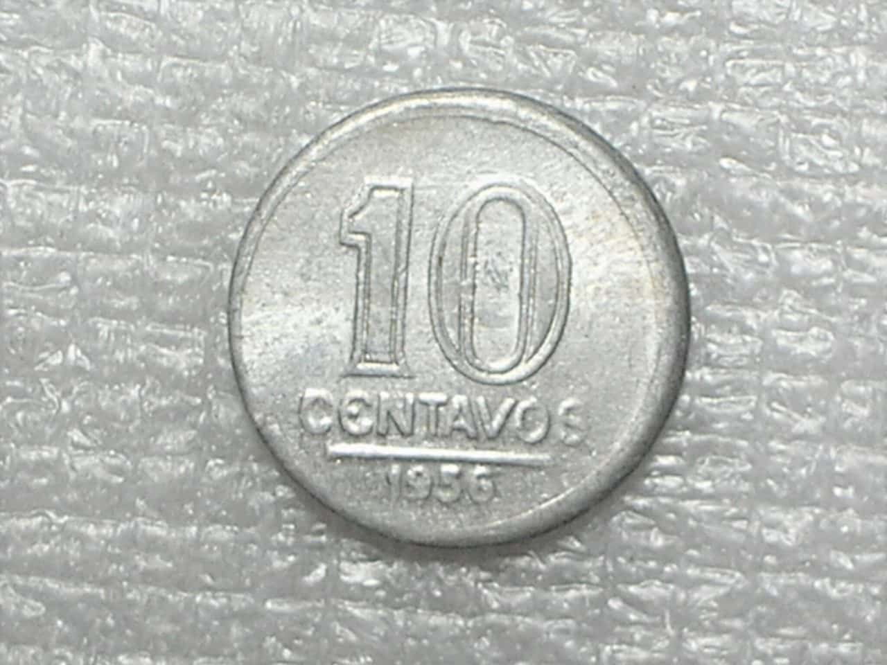 | Casa do Colecionador 10 Centavos - 1956 / Brasão / Sob/Fc