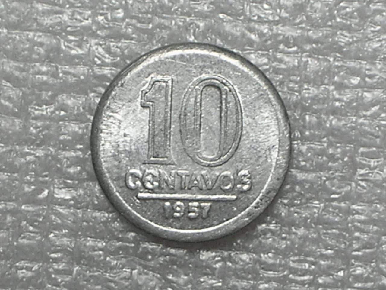 | Casa do Colecionador 10 Centavos - 1957 / Brasão / Sob/Fc