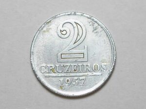 2 Cruzeiros - 1957 / Brasão / Mbc / Data escassa