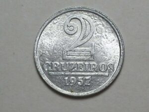 2 Cruzeiros - 1957 / Brasão / soberba / Data escassa