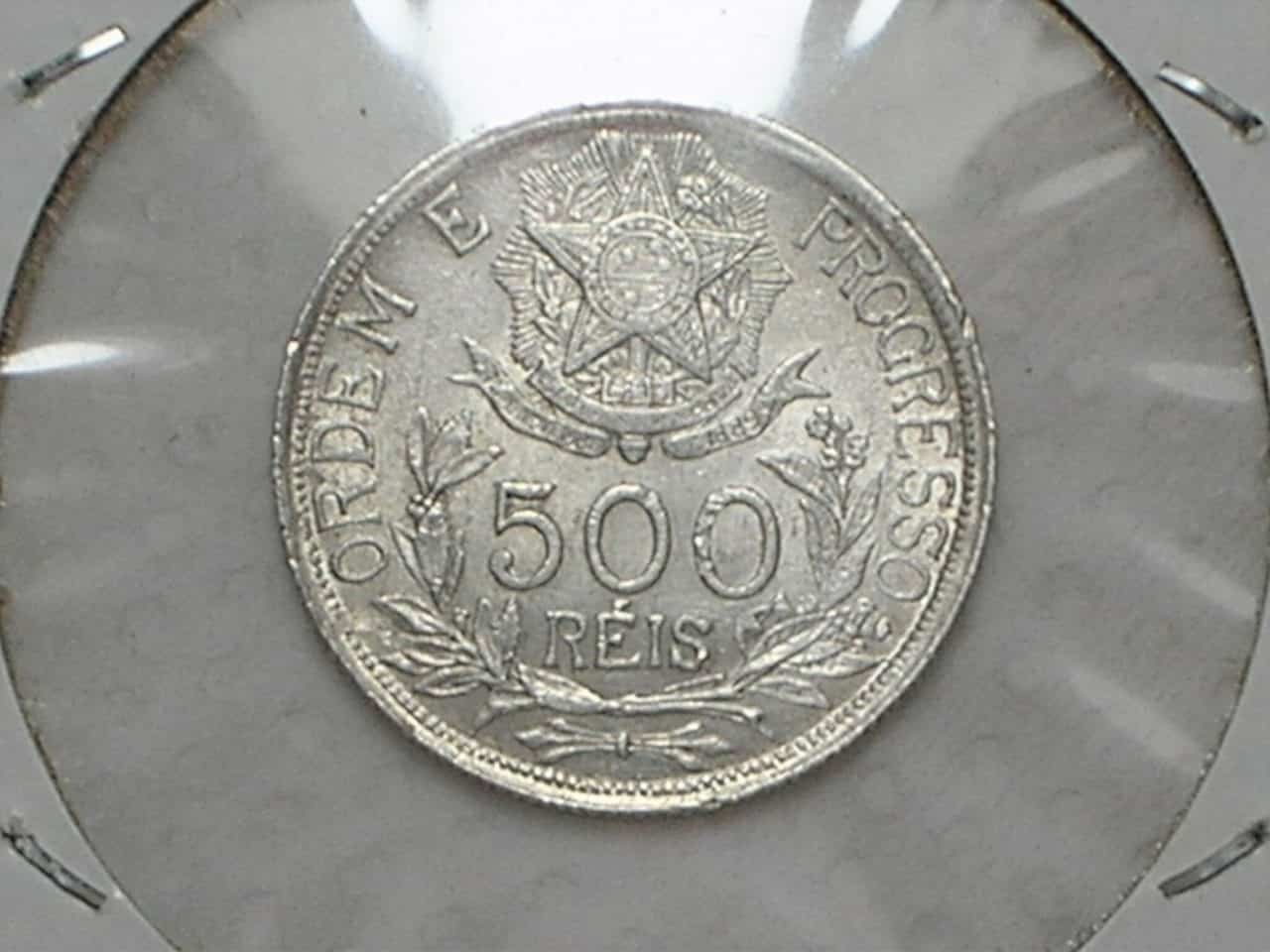| Casa do Colecionador 500 Réis - 1912 - Estrelas Ligadas / Escassa / Soberba / Prata / Cod. 130.1