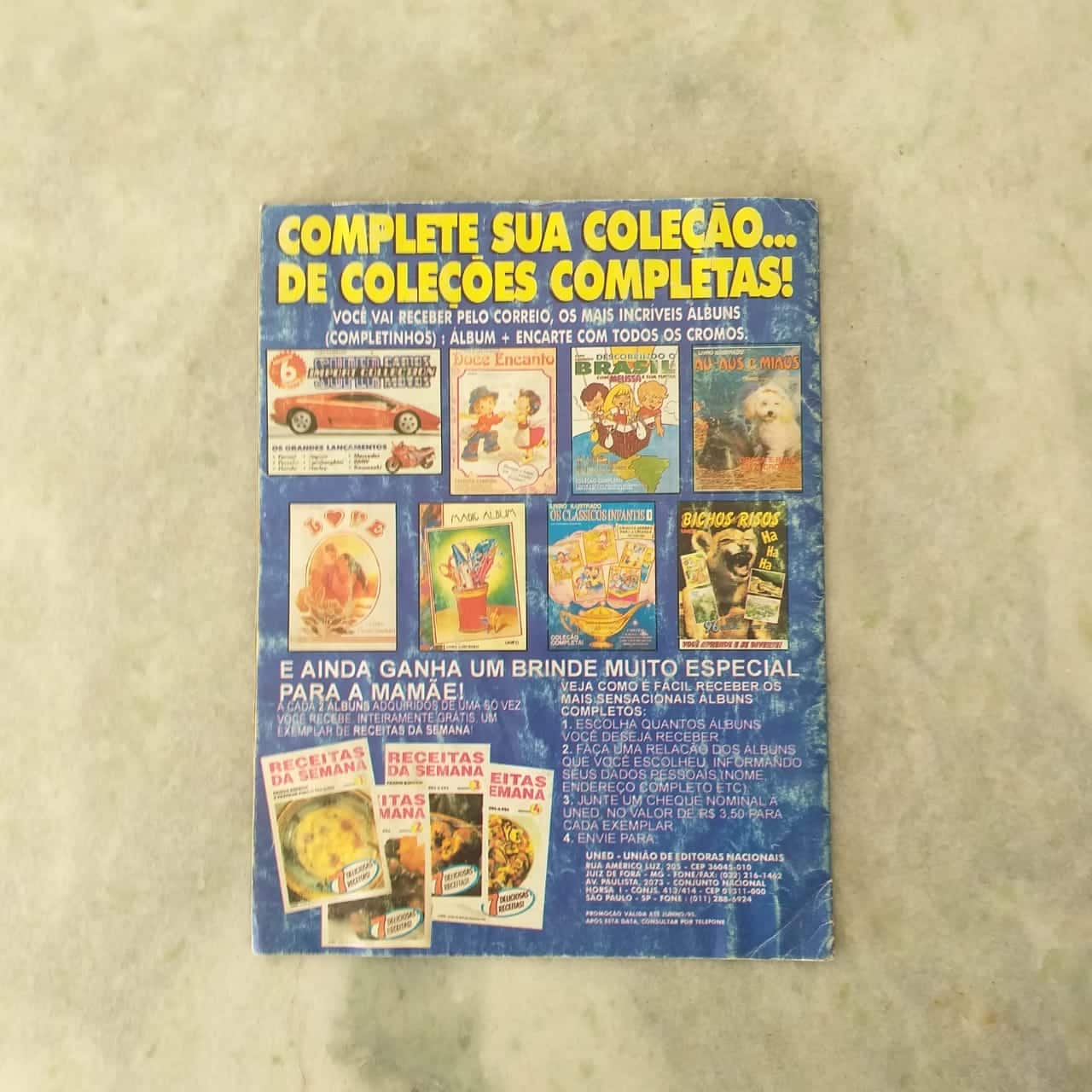 | Casa do Colecionador Álbum de Figurinhas - Futebol Tetra Campeão (Incompleto) 1995 - Leia a descrição