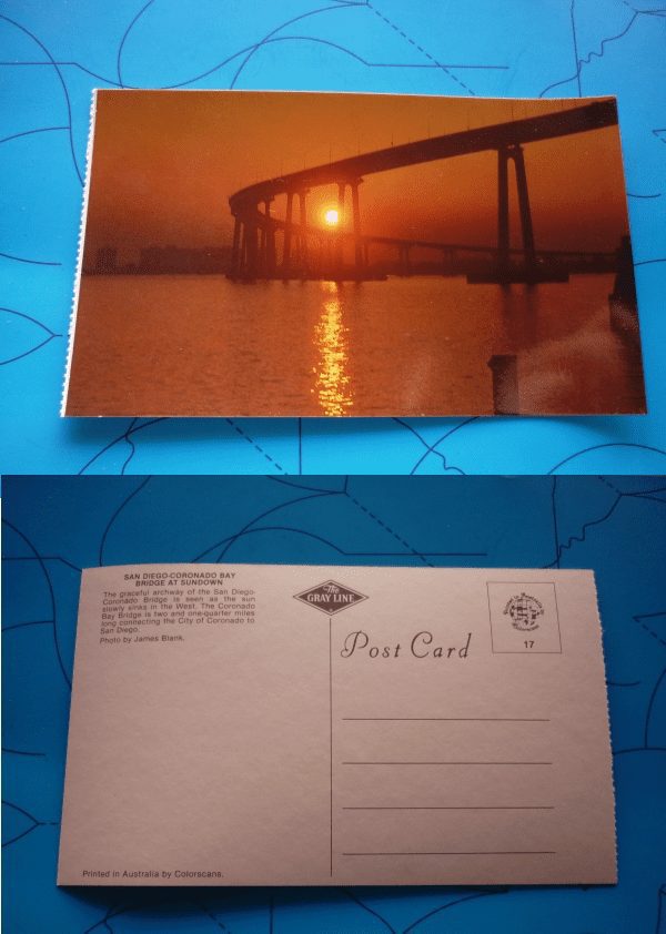 | Casa do Colecionador CARTÃO POSTAL SAN DIEGO.CORONADO BAY BRIDGE AT SUNDOWN.