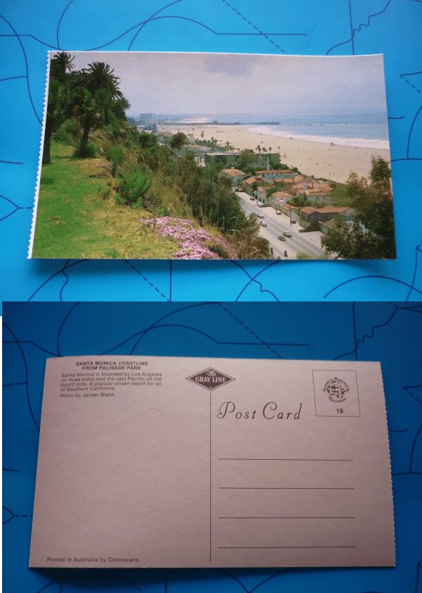 | Casa do Colecionador CARTÃO POSTAL SANTA MONICA COASTLINE FROW PALISADE PARK.