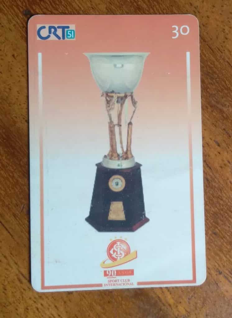 | Casa do Colecionador Cartão Telefone CRT Internacional 90 anos / Troféu em 1992.