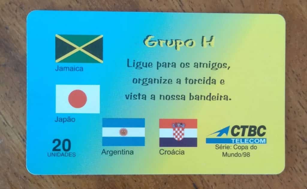 | Casa do Colecionador Cartão Telefone CTBC Copa do mundo 98 / Grupo H.