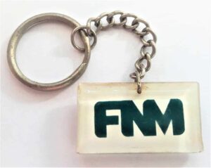 Chaveiro Acrilico – FNM ( JK ) - Fabrica Nacional de Motores – Anos 70