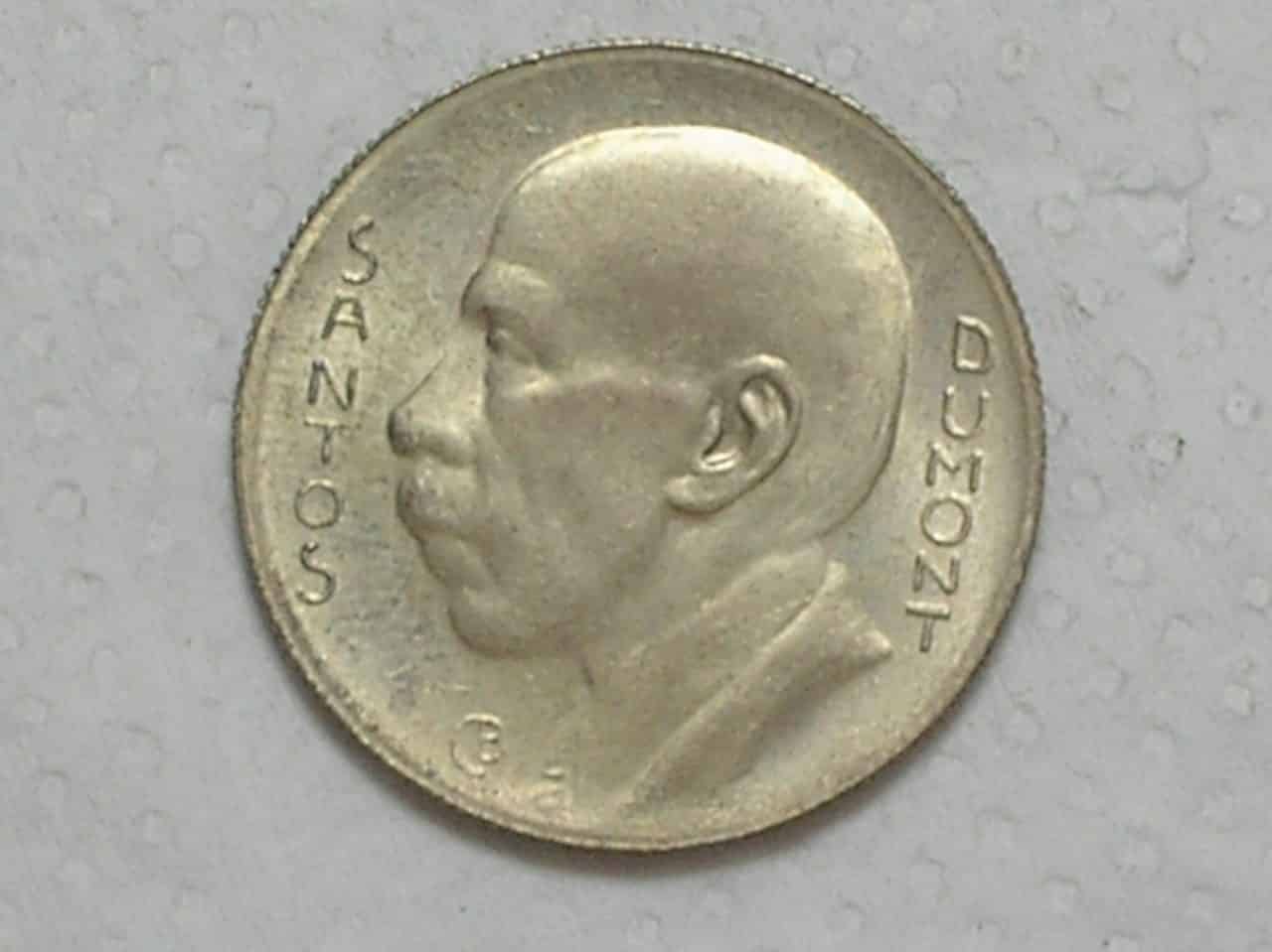 | Casa do Colecionador Flor de Cunho) 5.000 Réis - 1936 / Santos Dumont / Prata / / m120.16