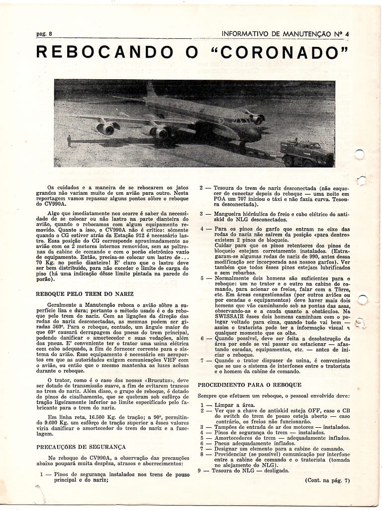 | Casa do Colecionador Informativo De Manutençao Varig Ano I Nº 4 Anos 60
