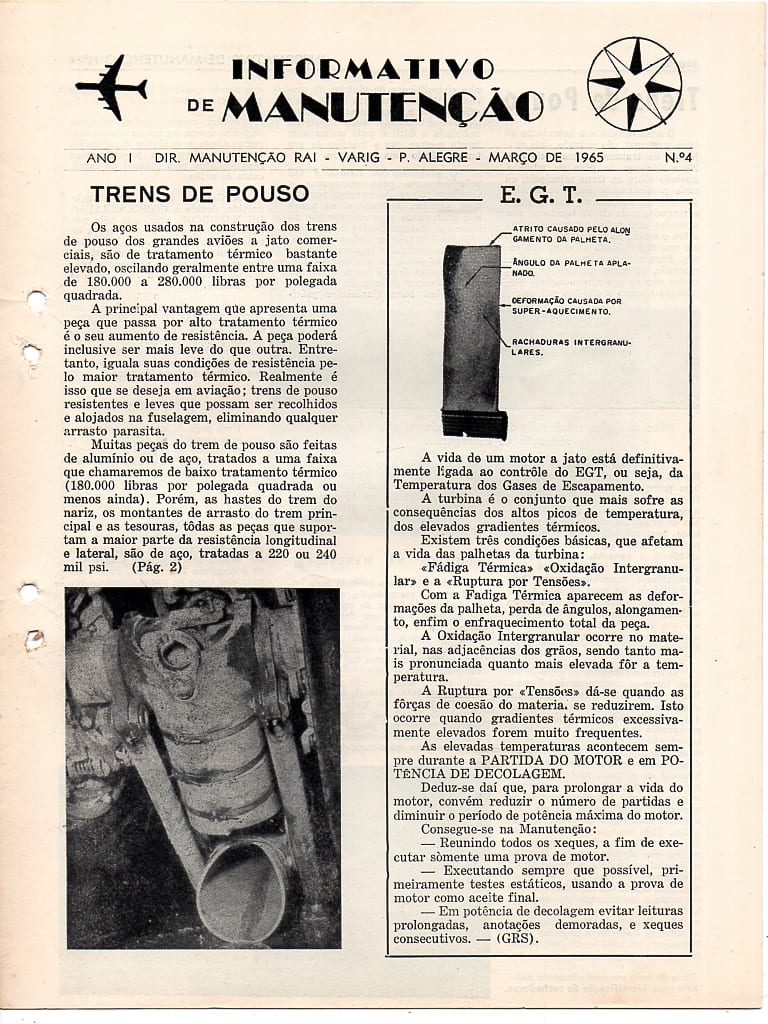 | Casa do Colecionador Informativo De Manutençao Varig Ano I Nº 4 Anos 60