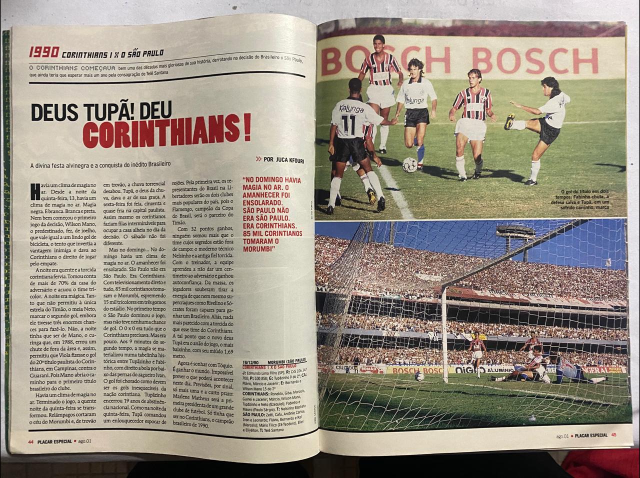 | Casa do Colecionador Revista Placar - Edição histórica Tira -Teima - Ano Agosto de 2001