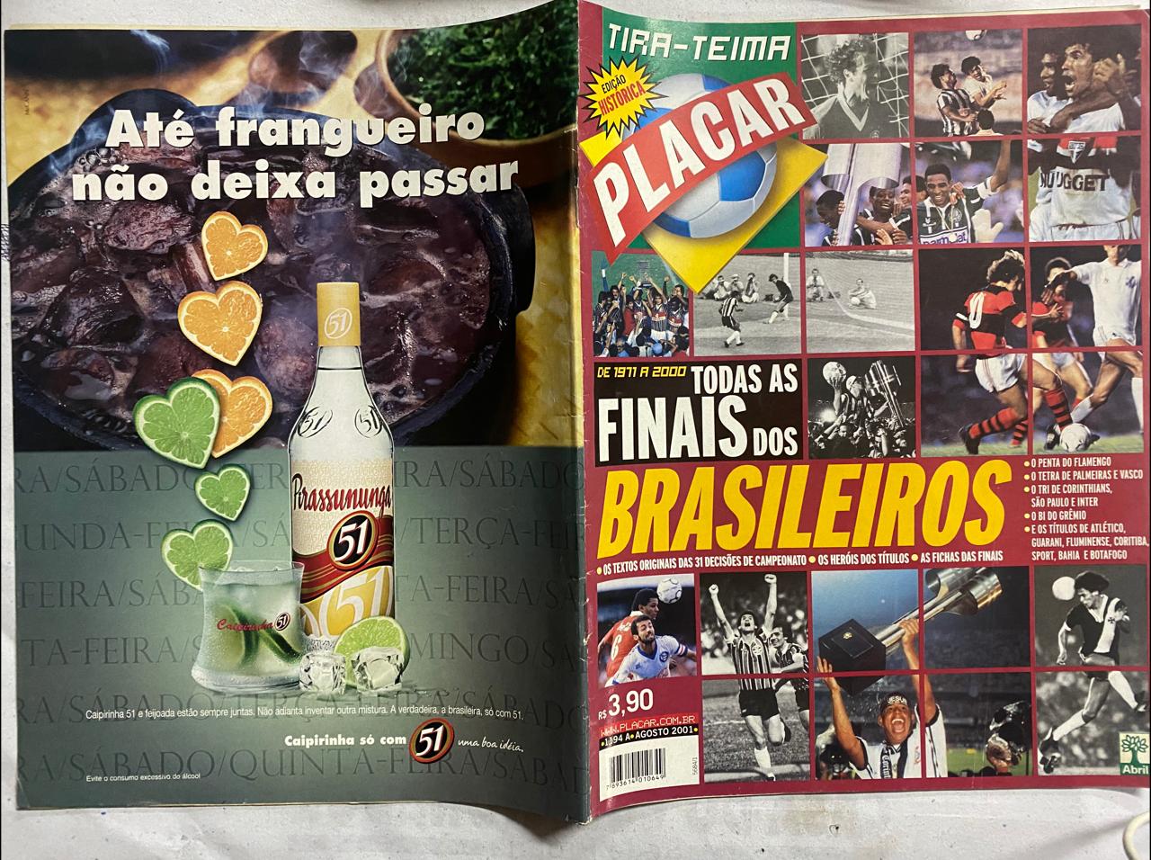 | Casa do Colecionador Revista Placar - Edição histórica Tira -Teima - Ano Agosto de 2001