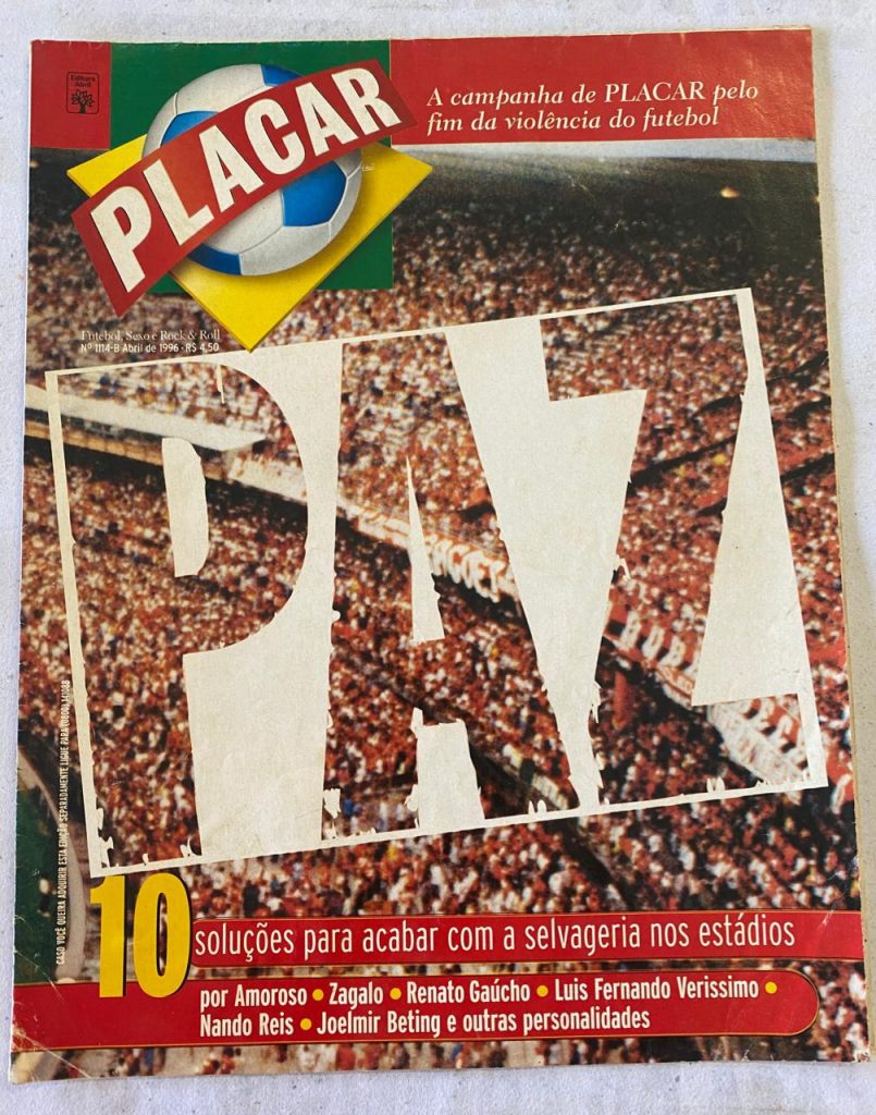 Revista Placar - Encarte da edição de abril de 1996 - Tema Paz