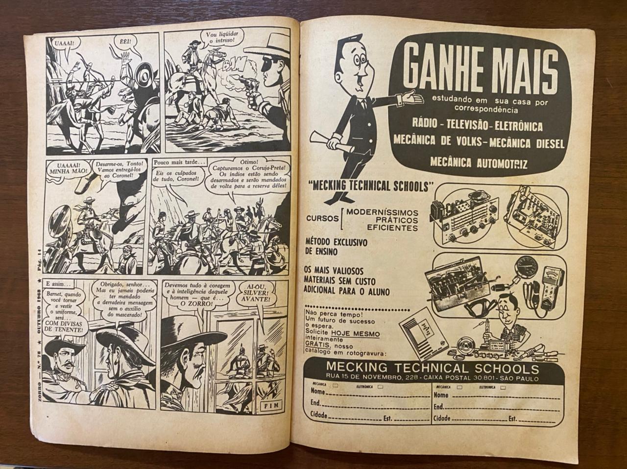 | Casa do Colecionador Revista Zorro N 78 - 2 série - Outubro de 1968 - Ebal