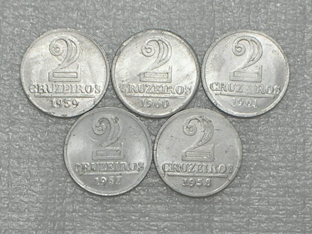 | Casa do Colecionador Série completa de 2 Cruzeiros - 1957 a 1961 - Mbc/Sob