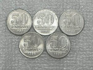 Série completa de 50 Centavos - 1957 a 1961 - Mbc/sob