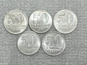 Série completa de 50 Centavos - 1957 a 1961 - Sob/Flor