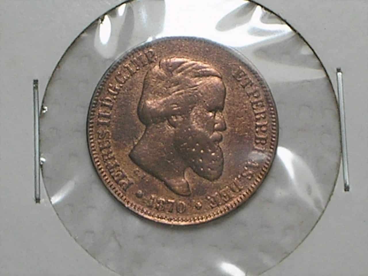 | Casa do Colecionador Soberba)) 10 Réis - 1870 - Data Escassa / Cod. 200