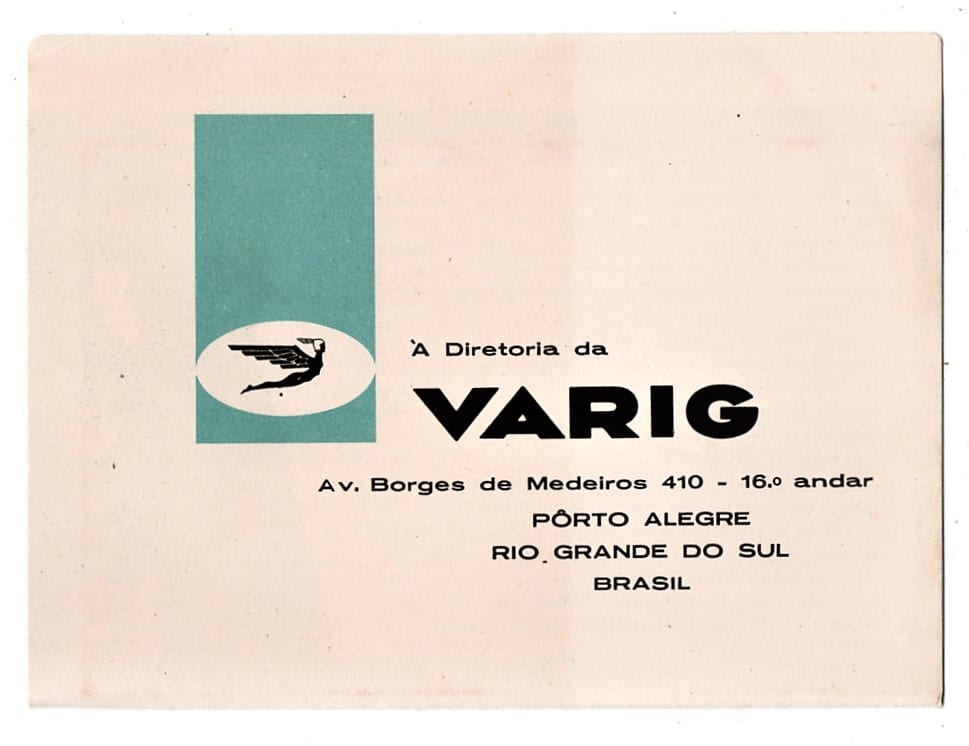 | Casa do Colecionador Varig - Envelope Pesquisa De Satisfação - Anos 60