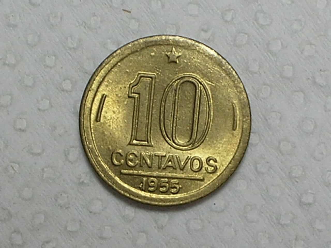 | Casa do Colecionador 10 Centavos - 1955 / Variante data entre pontos .1955. - rara / Fc / m180