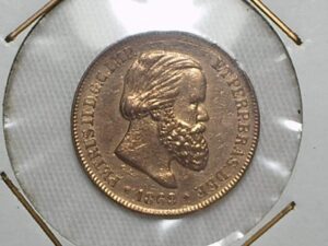 - 10 Réis - 1869 - Império de Petrus II / Bronze / Sob/Flor - Toda inteira - Peça de coleção.