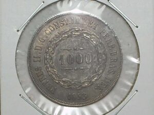 1.000 Réis - 1853 / Império de Petrus 2º - Prata / Soberba - bela patina / m200.2