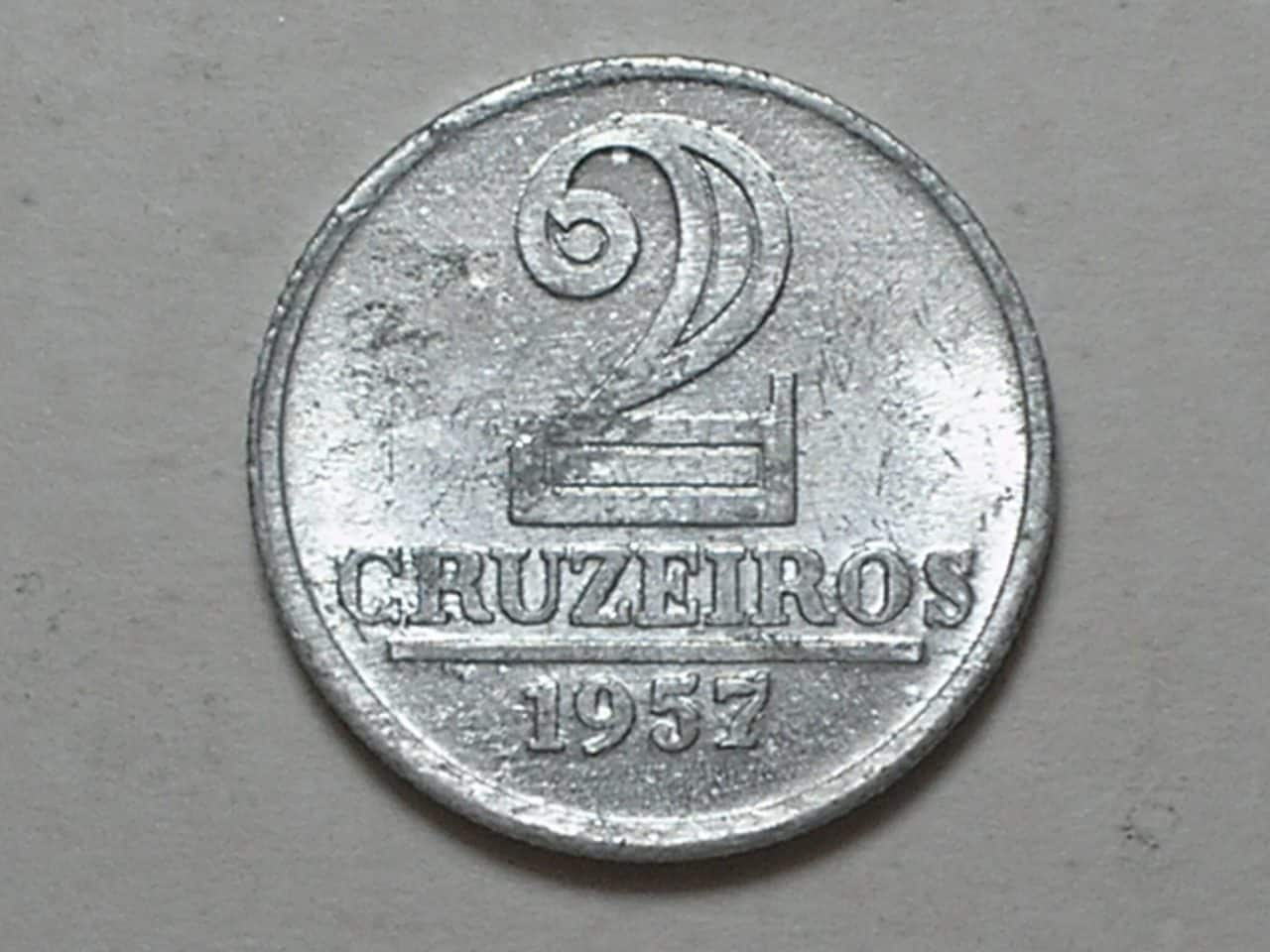 | Casa do Colecionador 2 Cruzeiros - 1957 / Primeira da Série / Flor de cunho / Data escassa