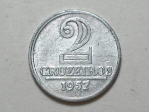 2 Cruzeiros - 1957 / Primeira da Série / Sob/Fc / Data escassa