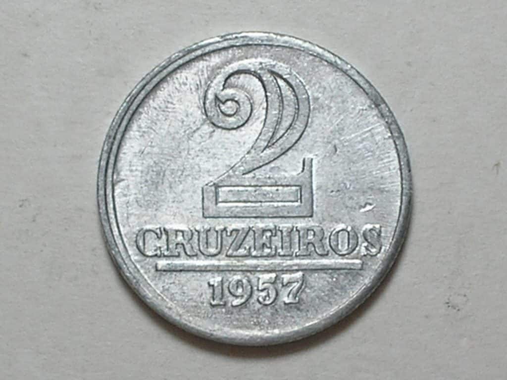 | Casa do Colecionador 2 Cruzeiros - 1957 / Primeira da Série / Sob/Fc / Data escassa