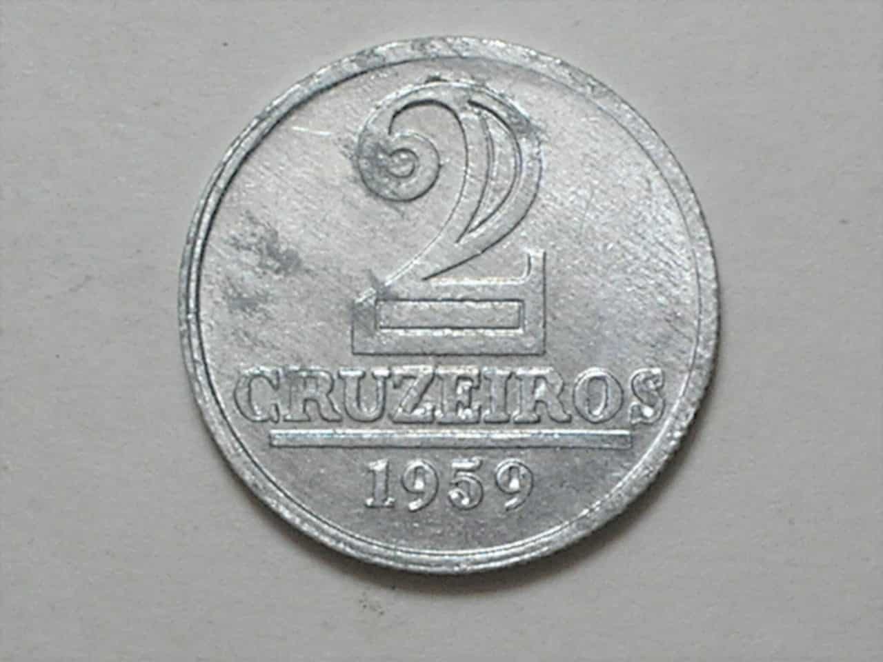 | Casa do Colecionador 2 Cruzeiros - 1959 / Flor de Cunho / Pequena patina
