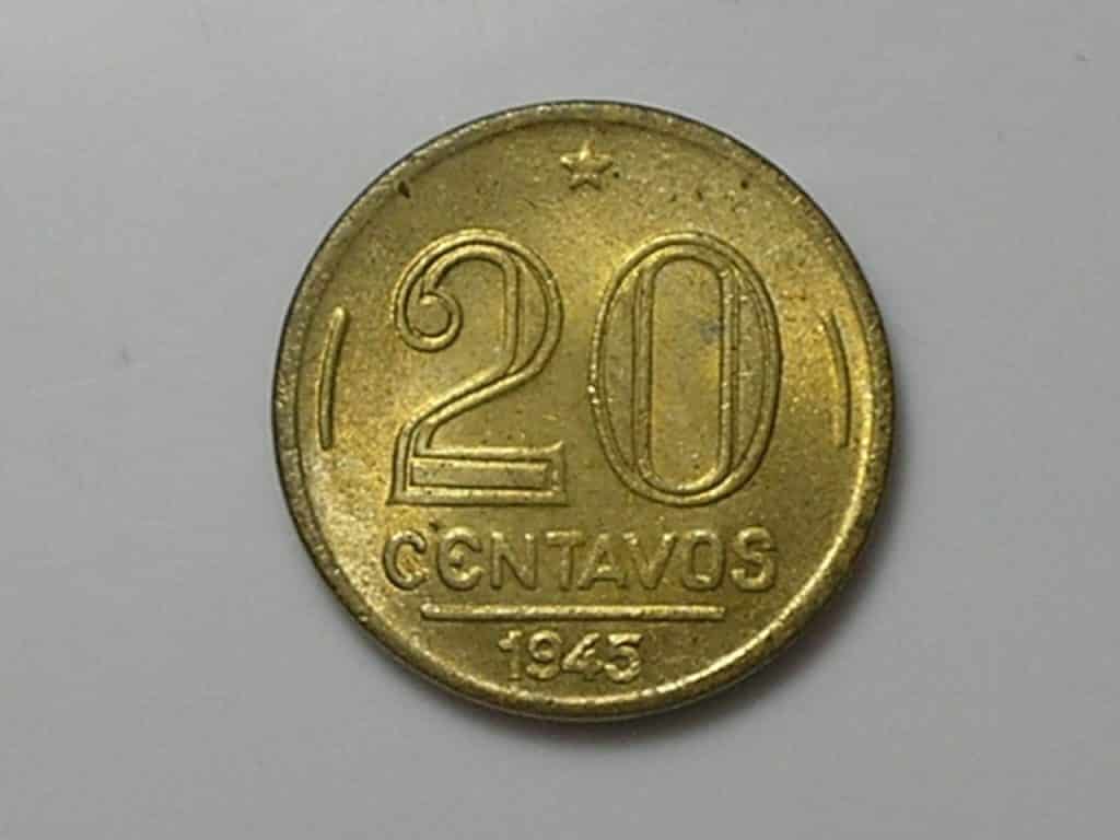 20 Centavos - 1945 - Flor de cunho