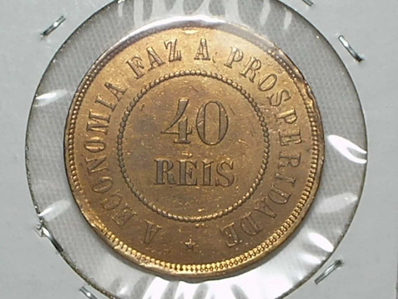 | Casa do Colecionador 40 Réis - 1900 / República - Bronze / Soberba e mais