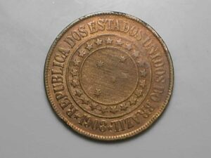 40 Reis 1908 Bronze Republica Mbc Sob