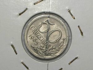 50 Cruzeiros - 1965 / Variante Reverso Inclinado - Rara nessa moeda / m170.1