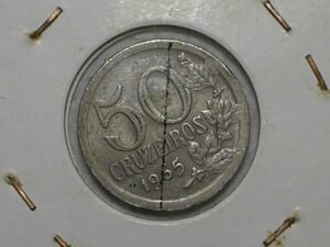 50 Cruzeiros - 1965 / Variante Reverso Inclinado - Rara nessa moeda / m170.3