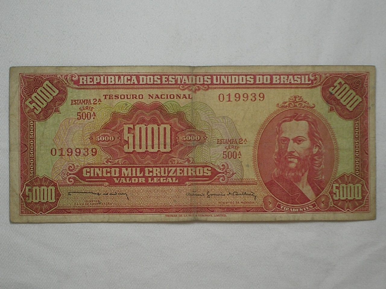 | Casa do Colecionador 5.000 Cruzeiros - C-108 / Tiradentes / 019939